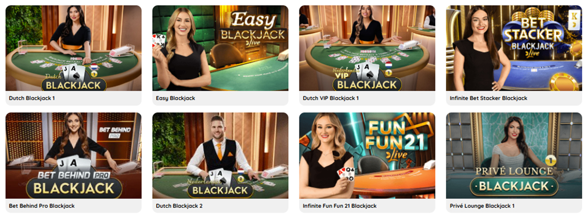GetLucky roulette, blackjack og andre bordspil