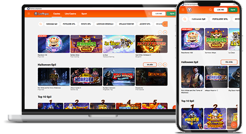 LeoVegas casino hjemmeside på desktop og mobil