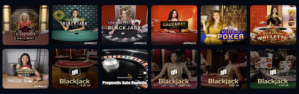 Luna Casino roulette, blackjack og andre bordspil