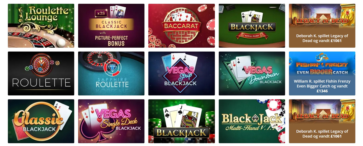 MagicRed Roulette, Blackjack & Andre Bordspil