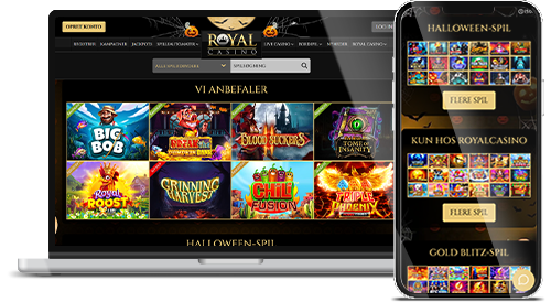 Royal Casino hjemmeside på desktop og mobil