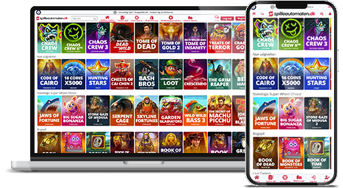 Spilleautomaten.dk casino hjemmeside på desktop og mobil