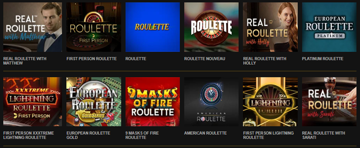 Videoslots Roulette, Blackjack & Andre Bordspil